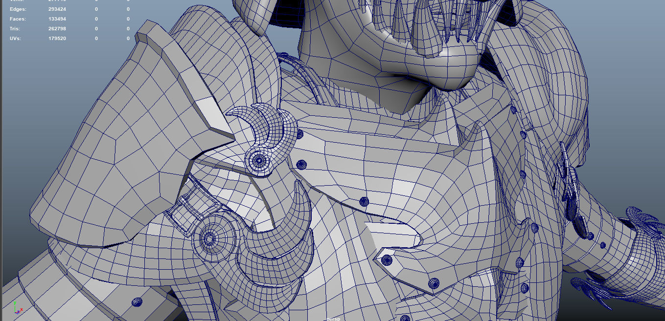 Red Samurai Low-poly 3D model_29