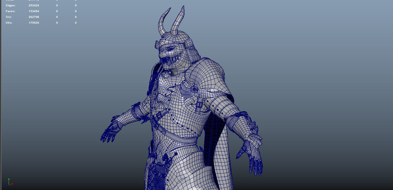 Red Samurai Low-poly 3D model_23