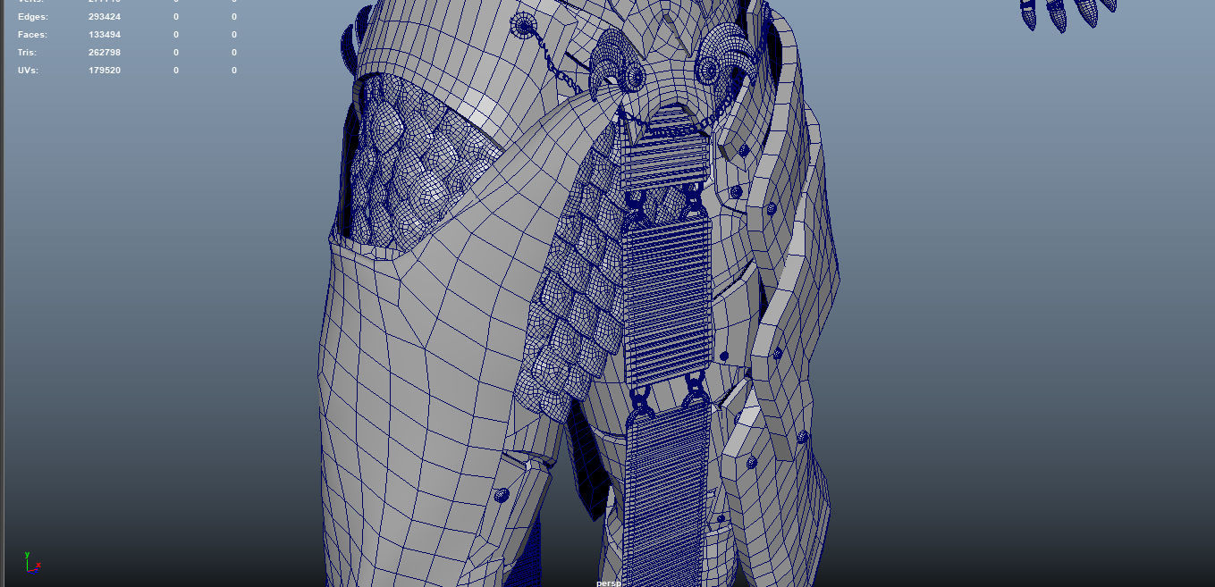 Red Samurai Low-poly 3D model_27