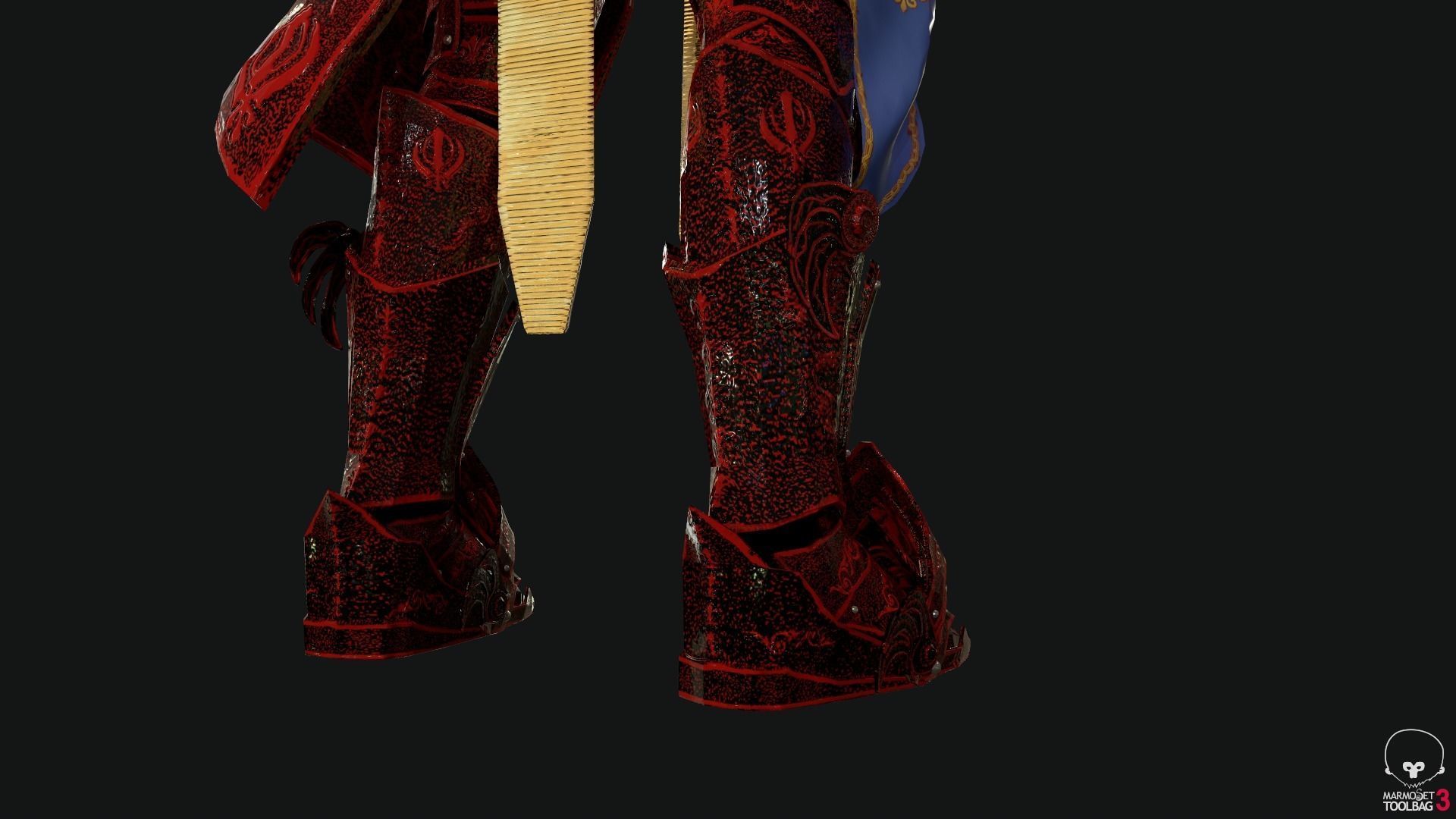 Red Samurai Low-poly 3D model_19