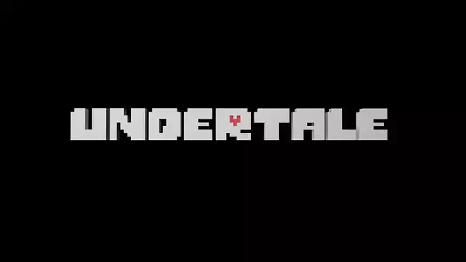 Cartoon Undertale Logo Low-poly 3D model