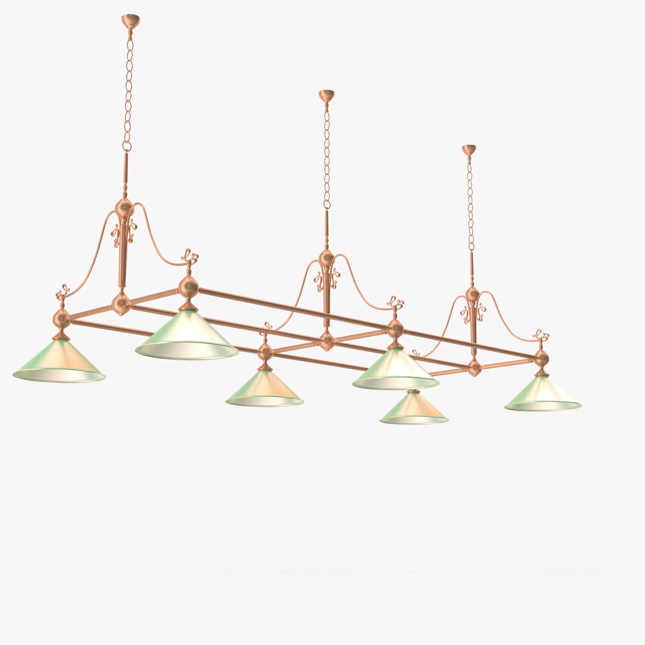 Lights light fixture with four hanging from it Free 3D model