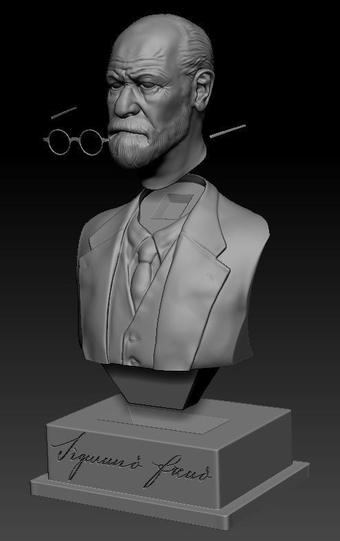 Sigmund Freud - Bust portrait 3D print model_5