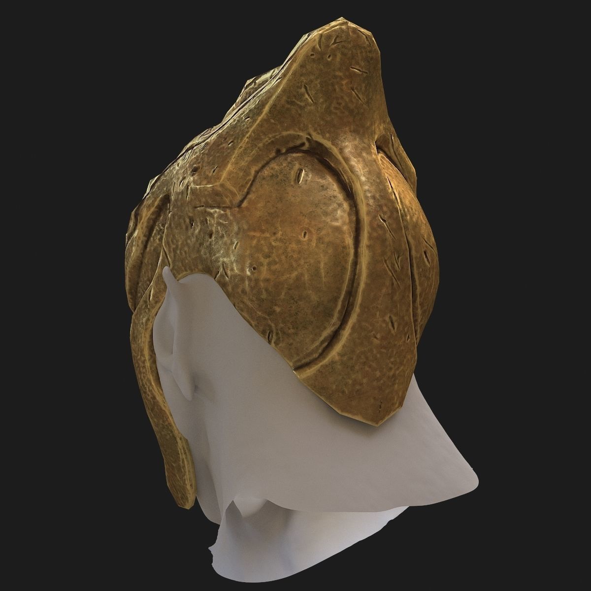 Helmet golden 3D model_2