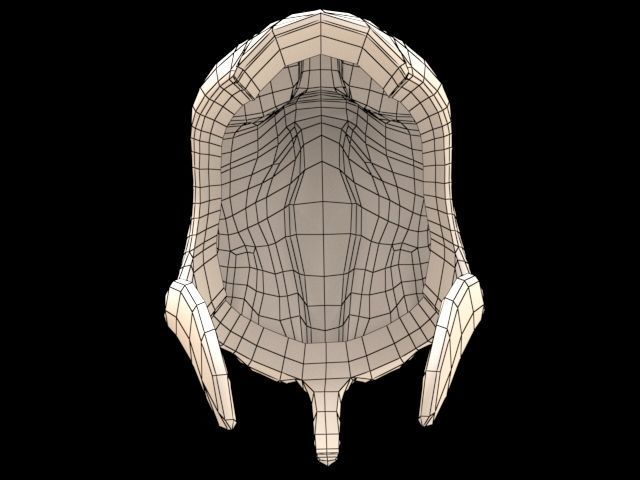 Helmet golden 3D model_8