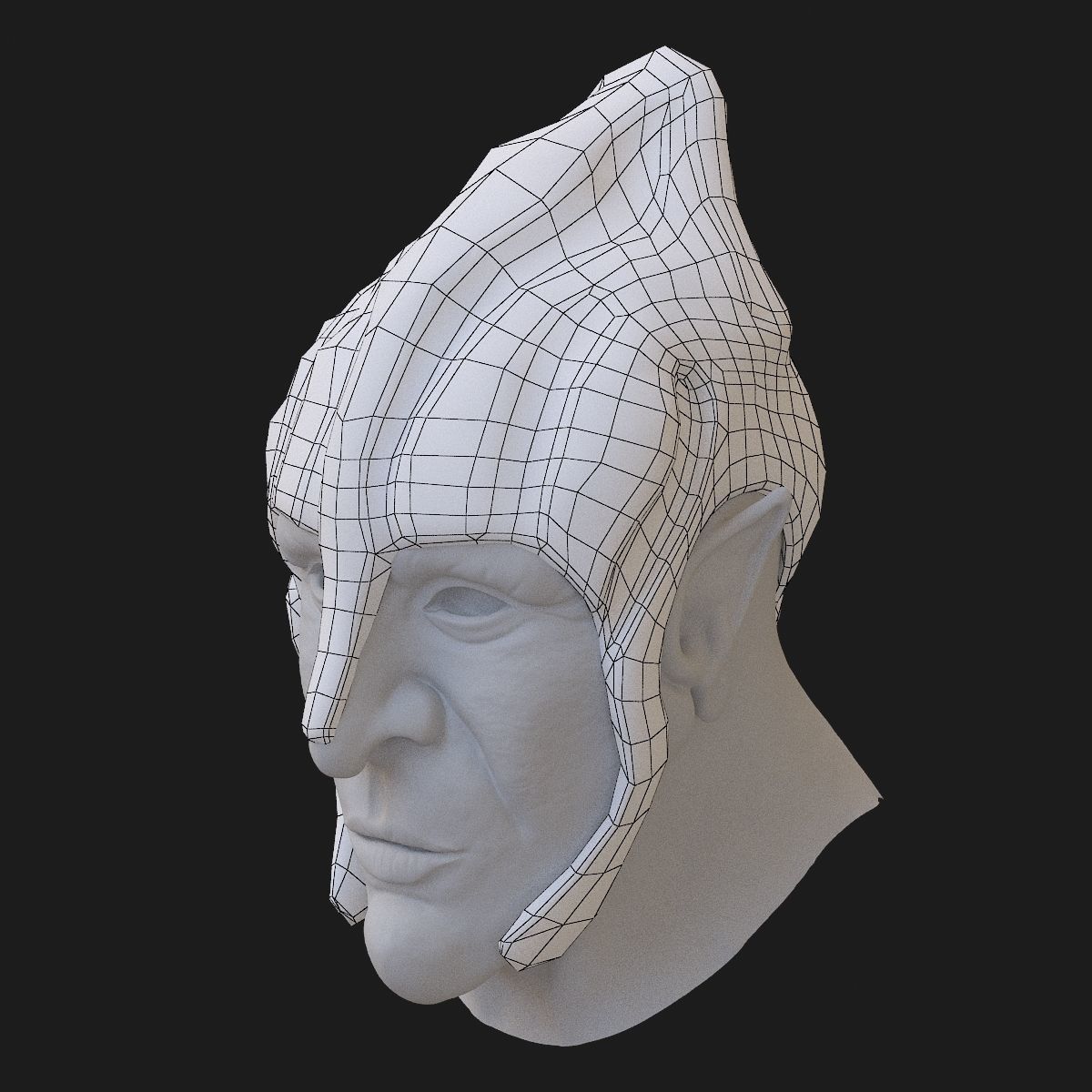 Helmet golden 3D model_7