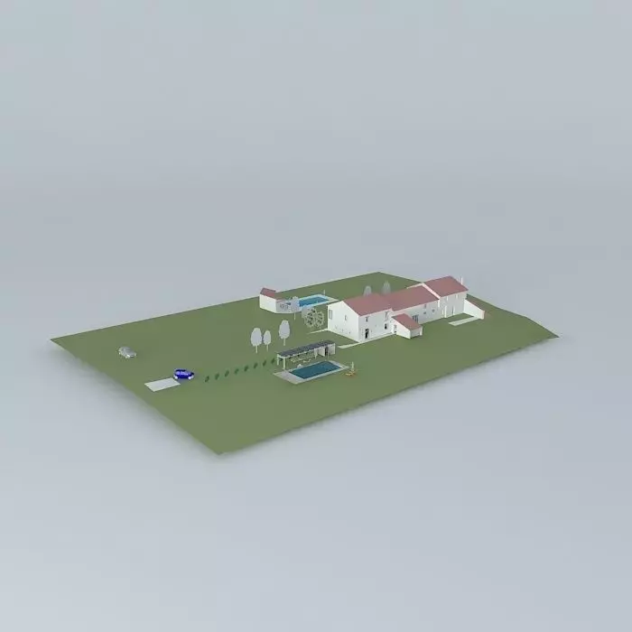 Renovation Designers cottage and pool Free 3D model_0