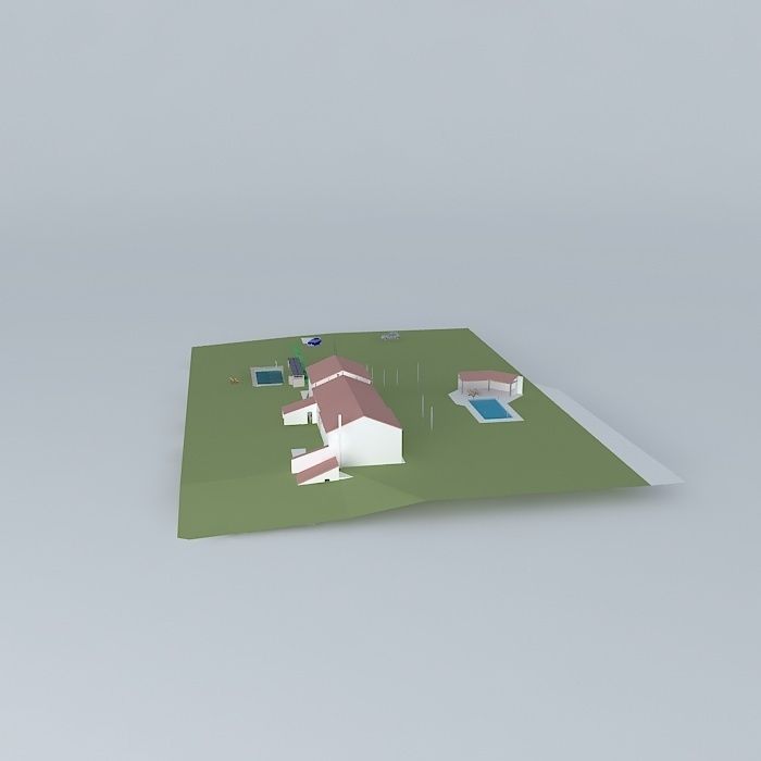 Renovation Designers cottage and pool Free 3D model_2