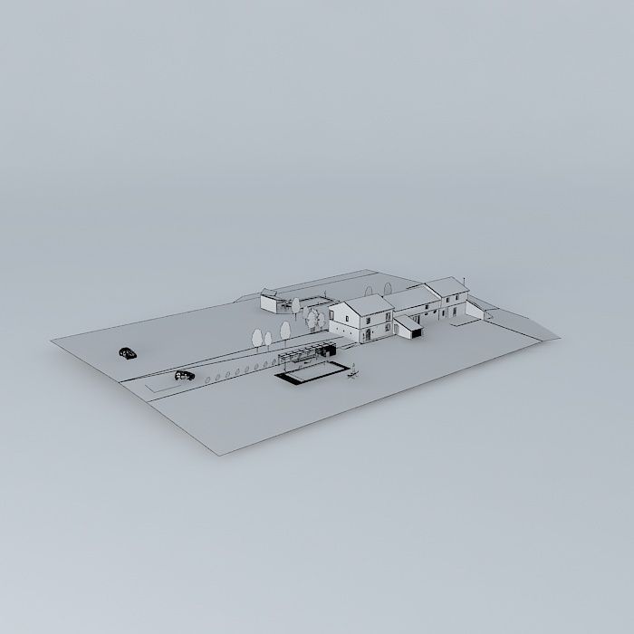 Renovation Designers cottage and pool Free 3D model_3