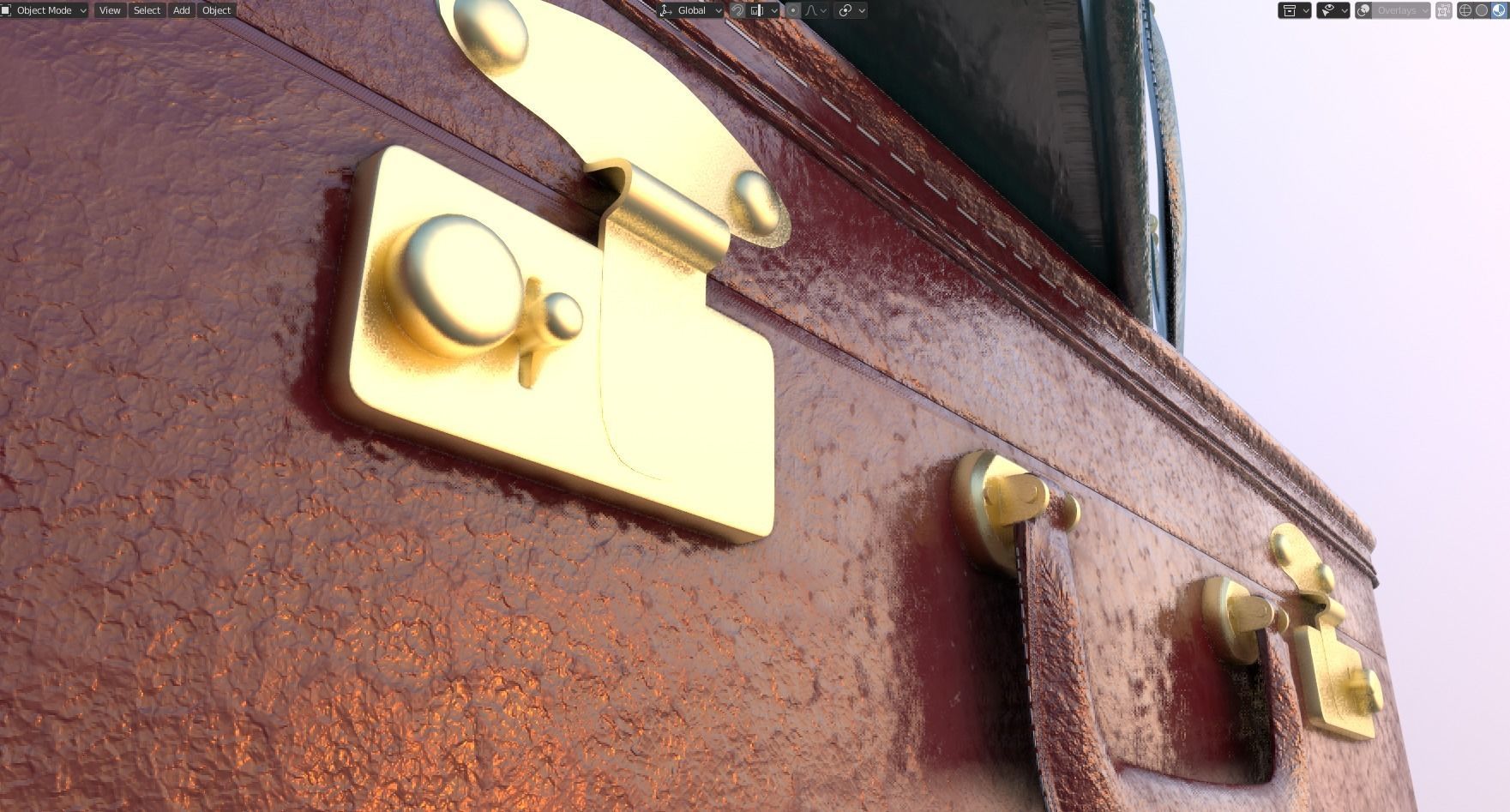 retro suitcases 3d model Low-poly 3D model_2