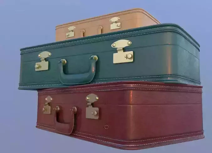 retro suitcases 3d model