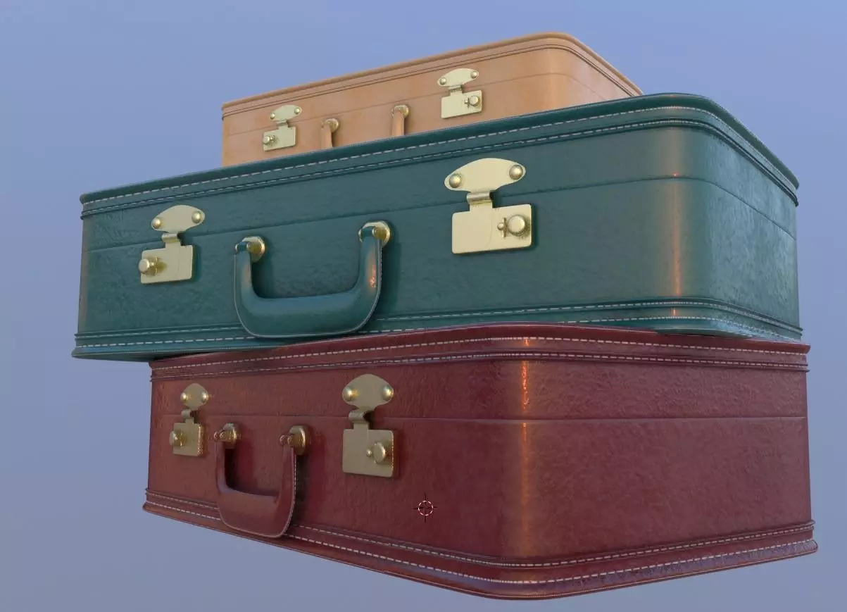 retro suitcases 3d model Low-poly 3D model_0