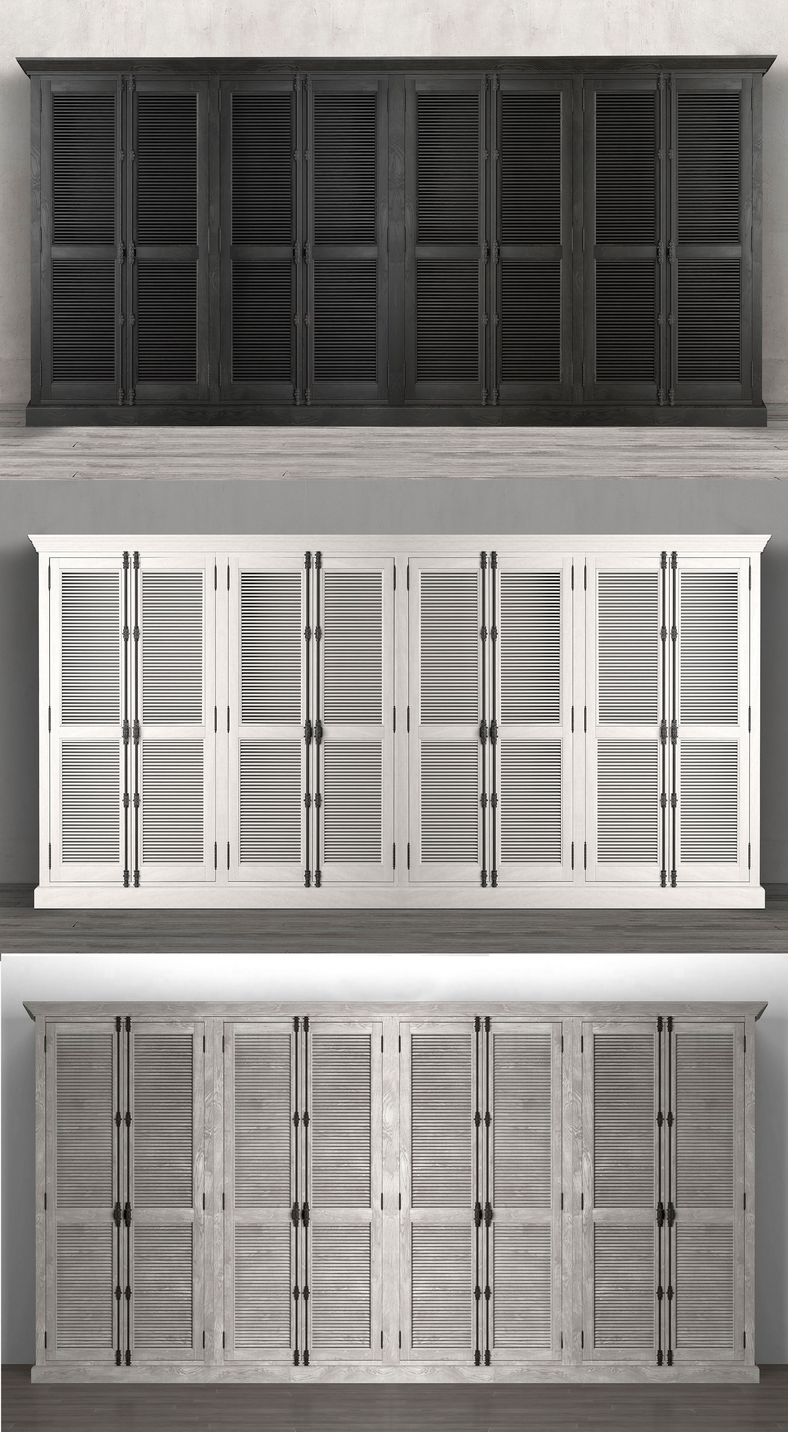 Shutter 8-door Cabinet 3D model_1