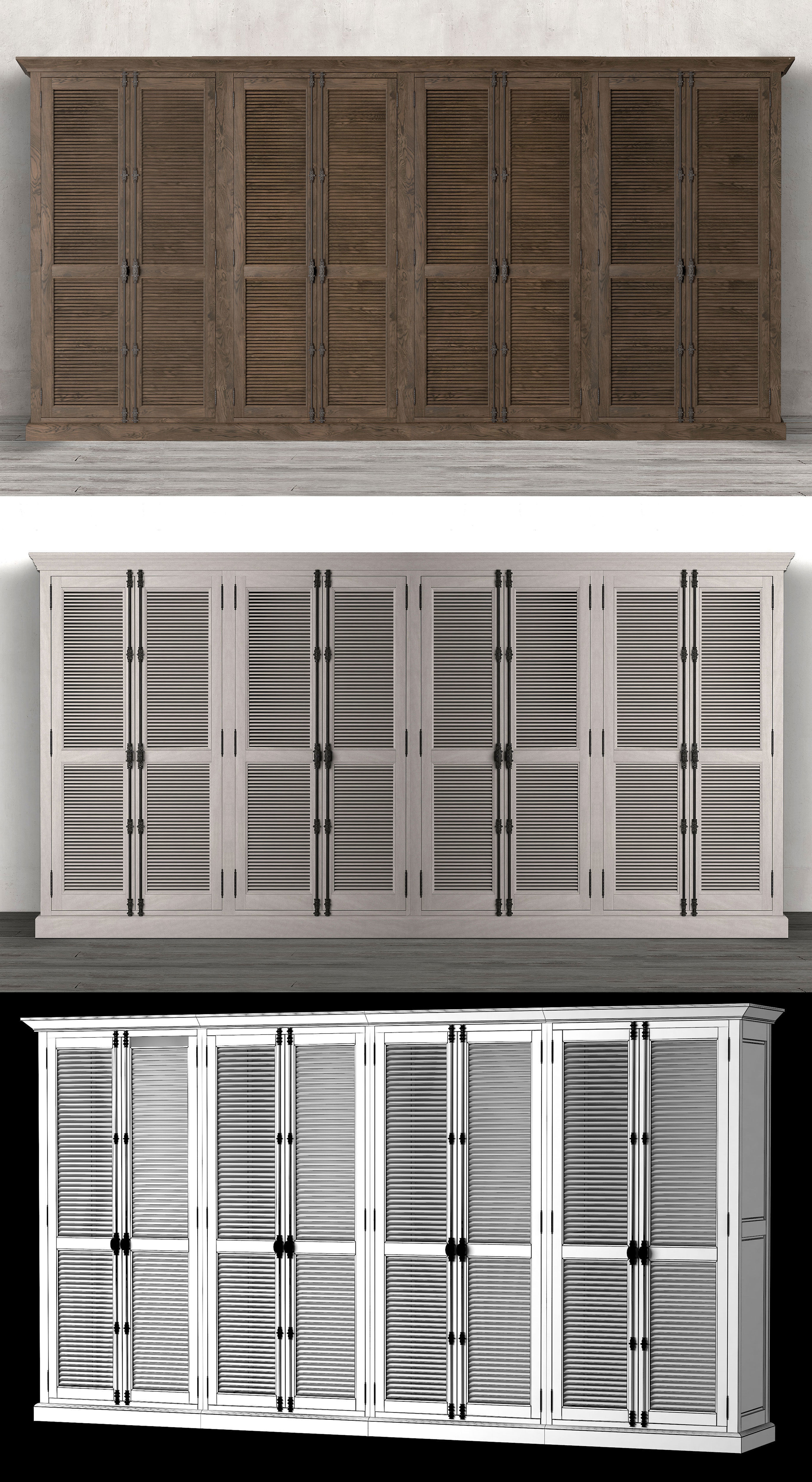 Shutter 8-door Cabinet 3D model_2