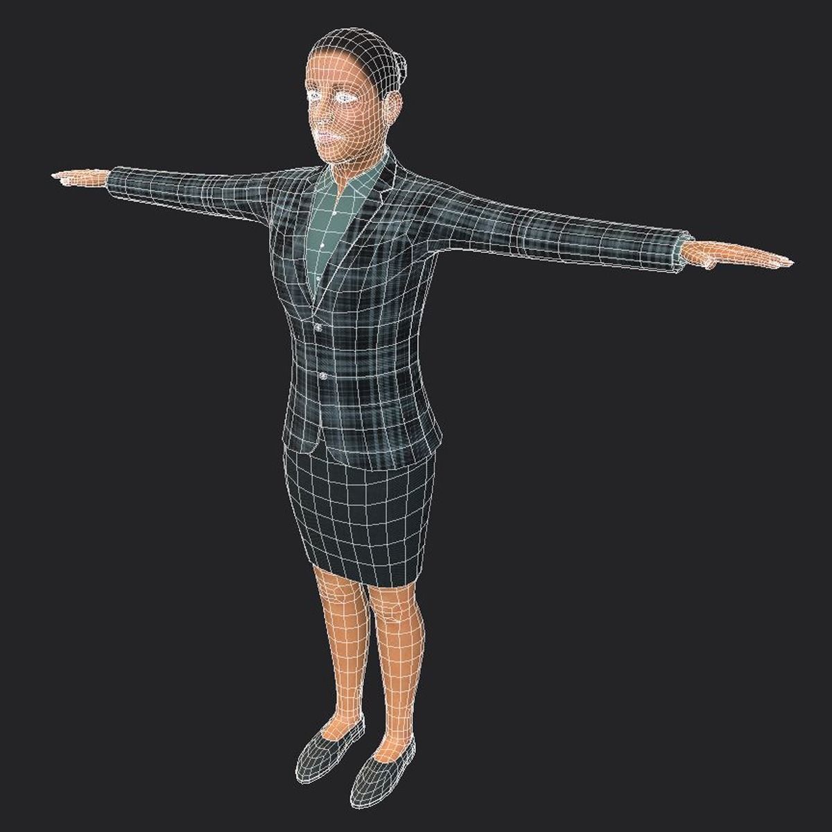 3D model 5-in-1 Low Poly Rigged Female Character - Maya Rig VR / AR ...
