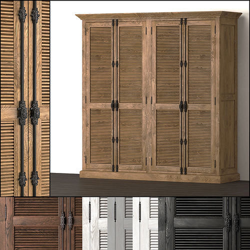 Shutter 4-door Cabinet 3D model