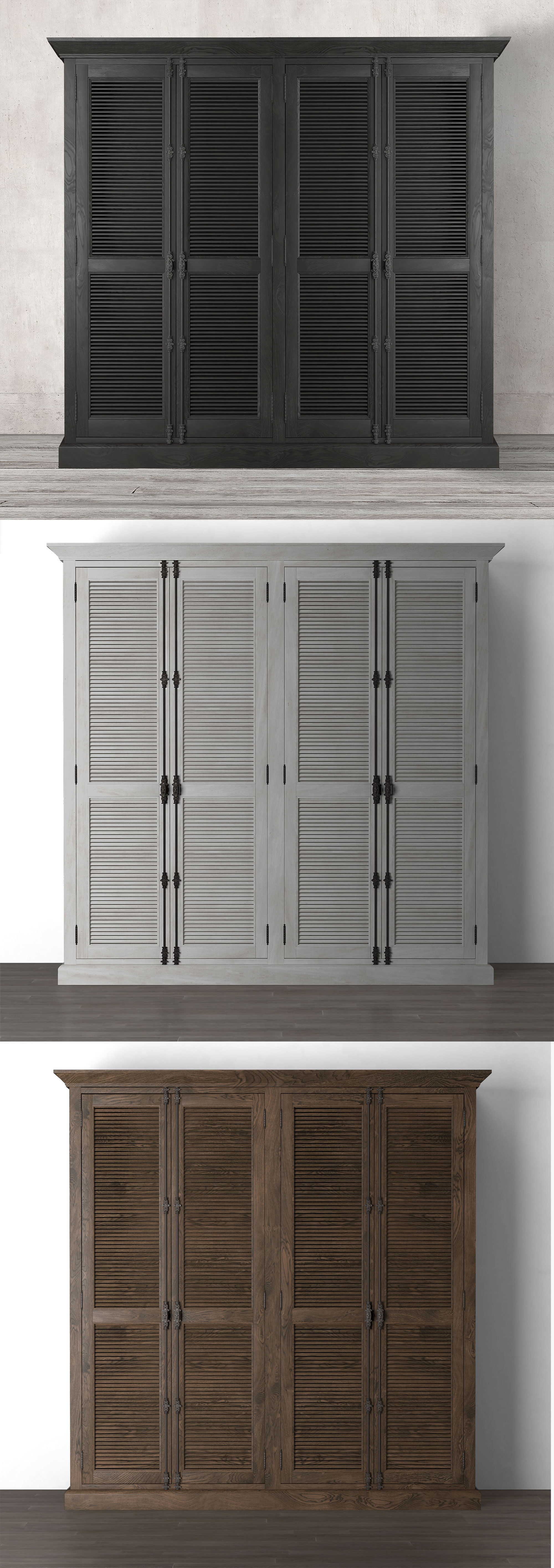 Shutter 4-door Cabinet 3D model_1