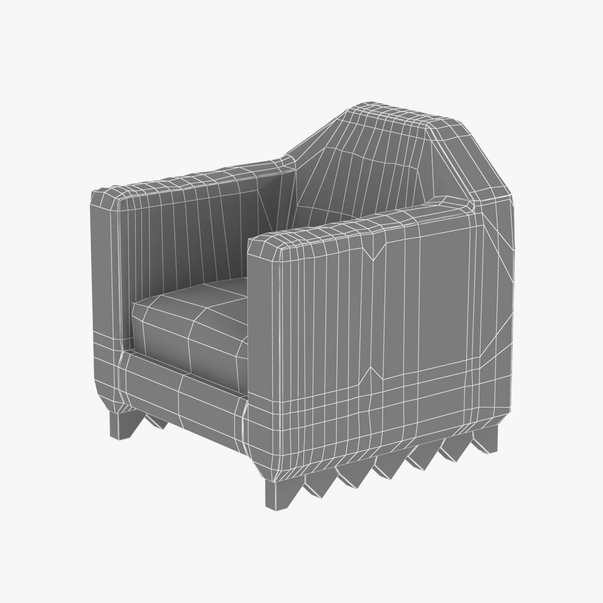 Pierre Legrain Cubist Armchair 3D model_9