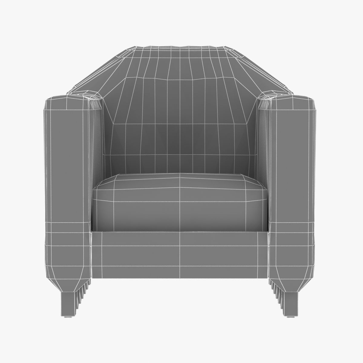 Pierre Legrain Cubist Armchair 3D model_1