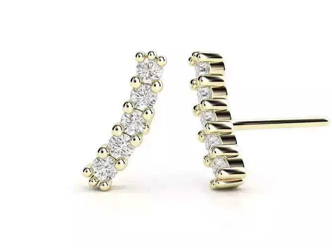 ZLE02 diamond stud earring gold