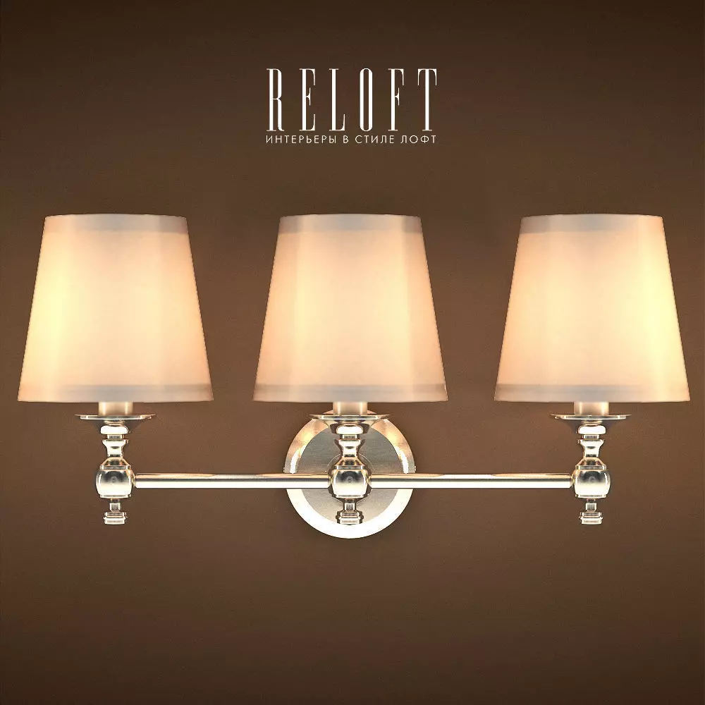 Triple Lamp Bracket Satin Nickel 3D model_0