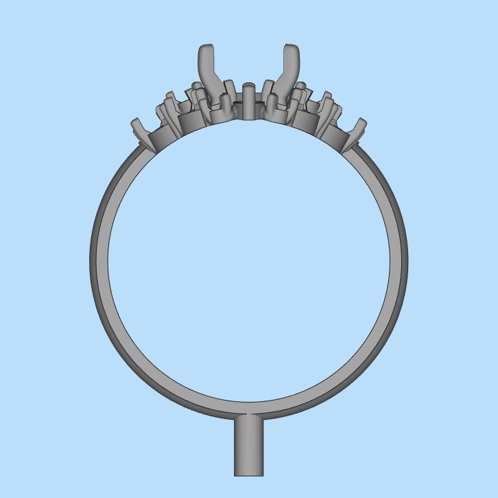 Women ring with gems 3dm stl vintage 3D print model_16