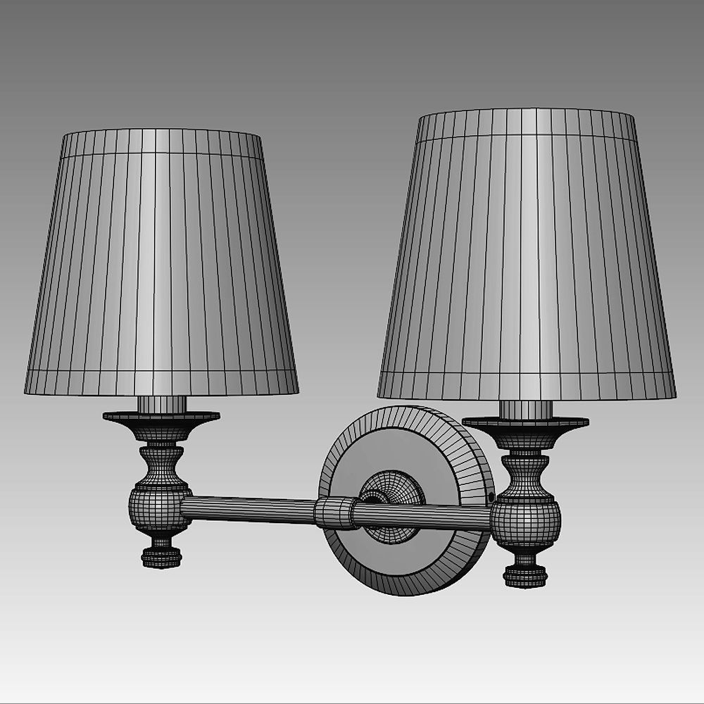 Double Lamp Bracket Oil-Rubbed Bronze 3D model_2