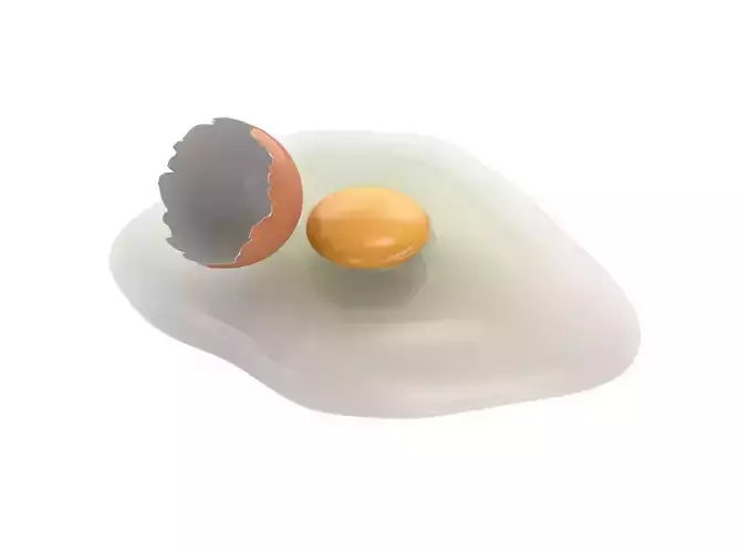 Cracked Egg 3D model