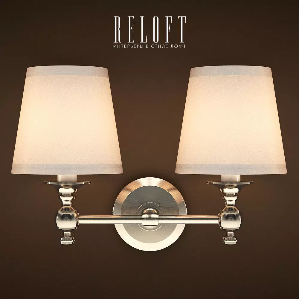 Double Lamp Bracket Satin Nickel 3D model_0