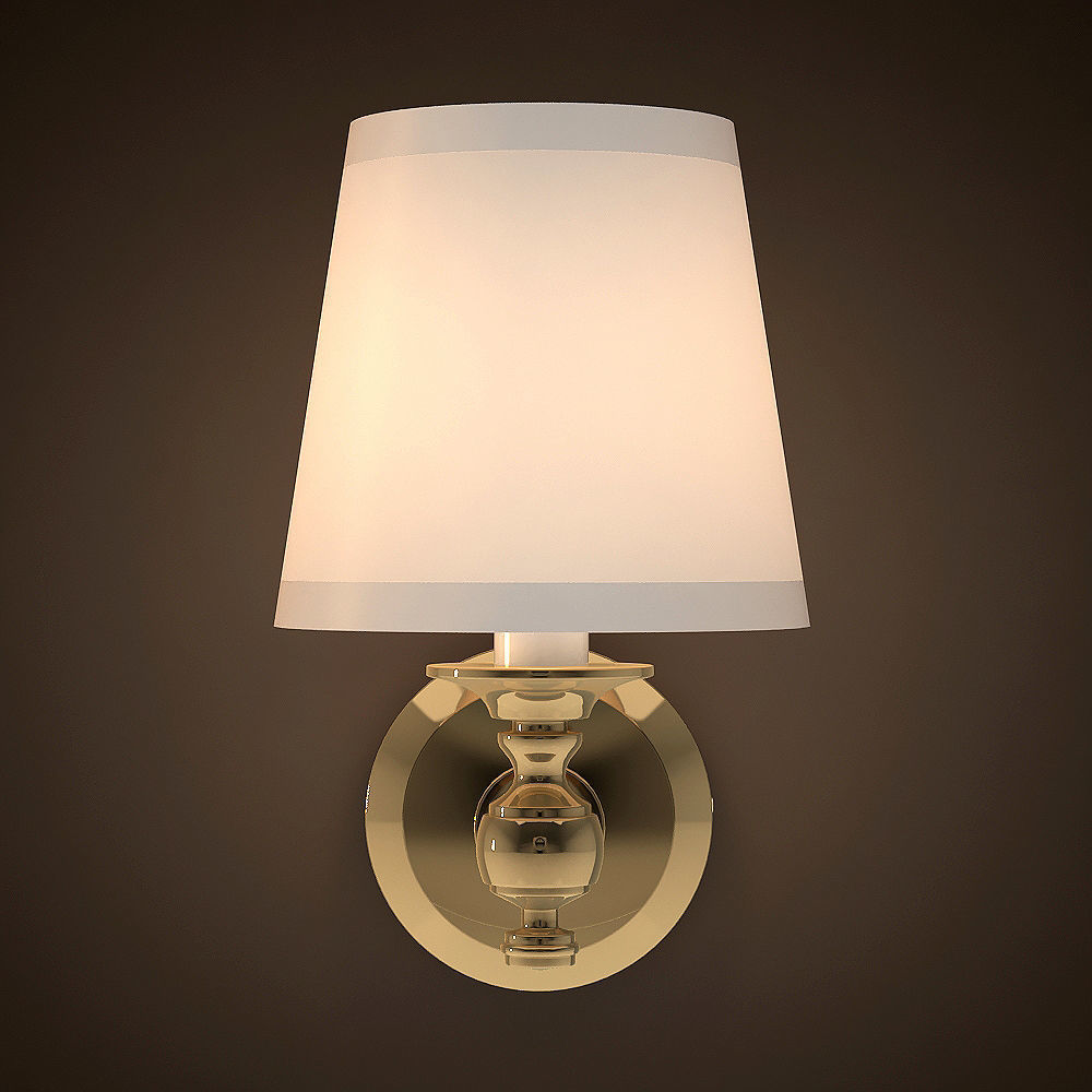 Lamp Bracket Lacquered Burnished Brass 3D model_1