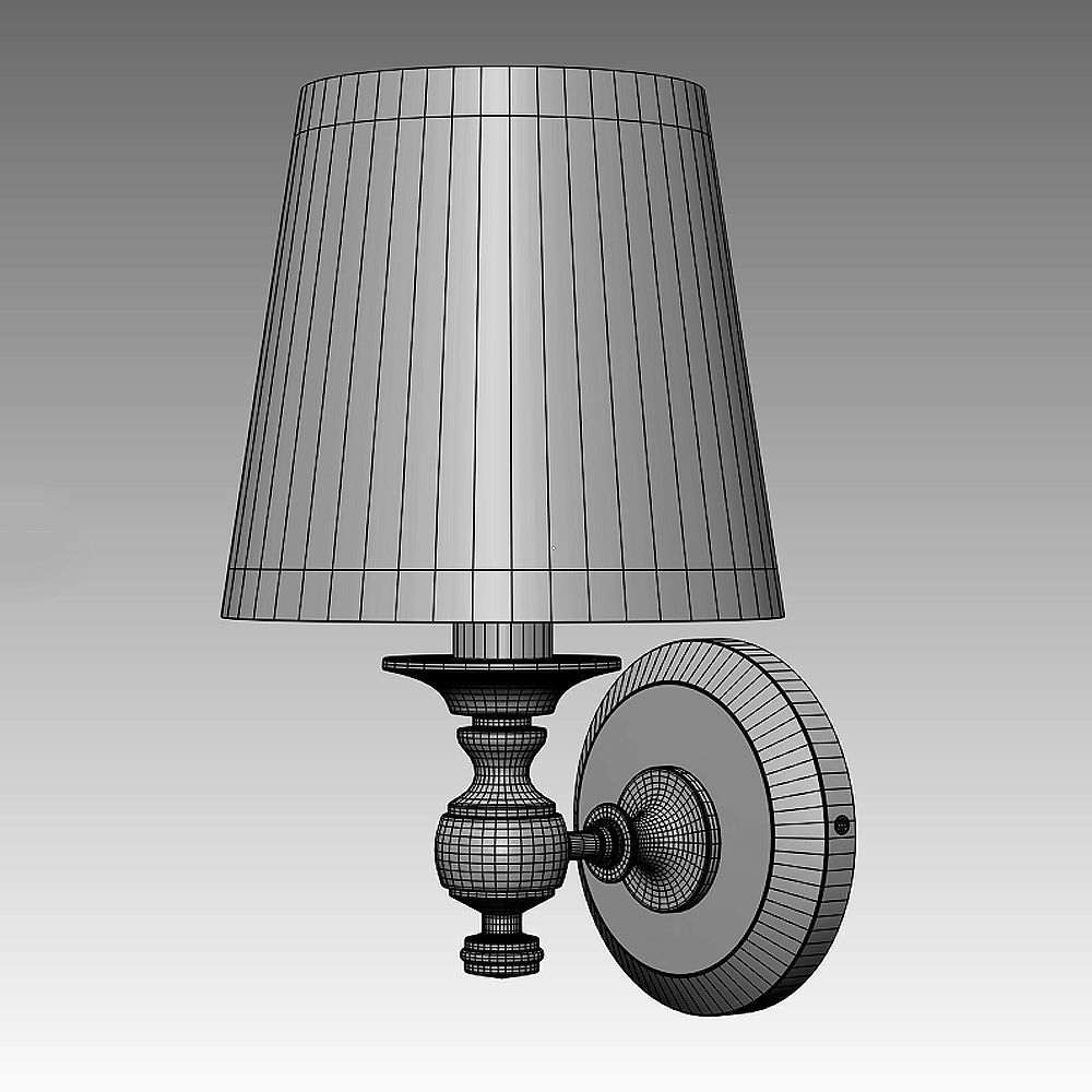 Lamp Bracket Lacquered Burnished Brass 3D model_2