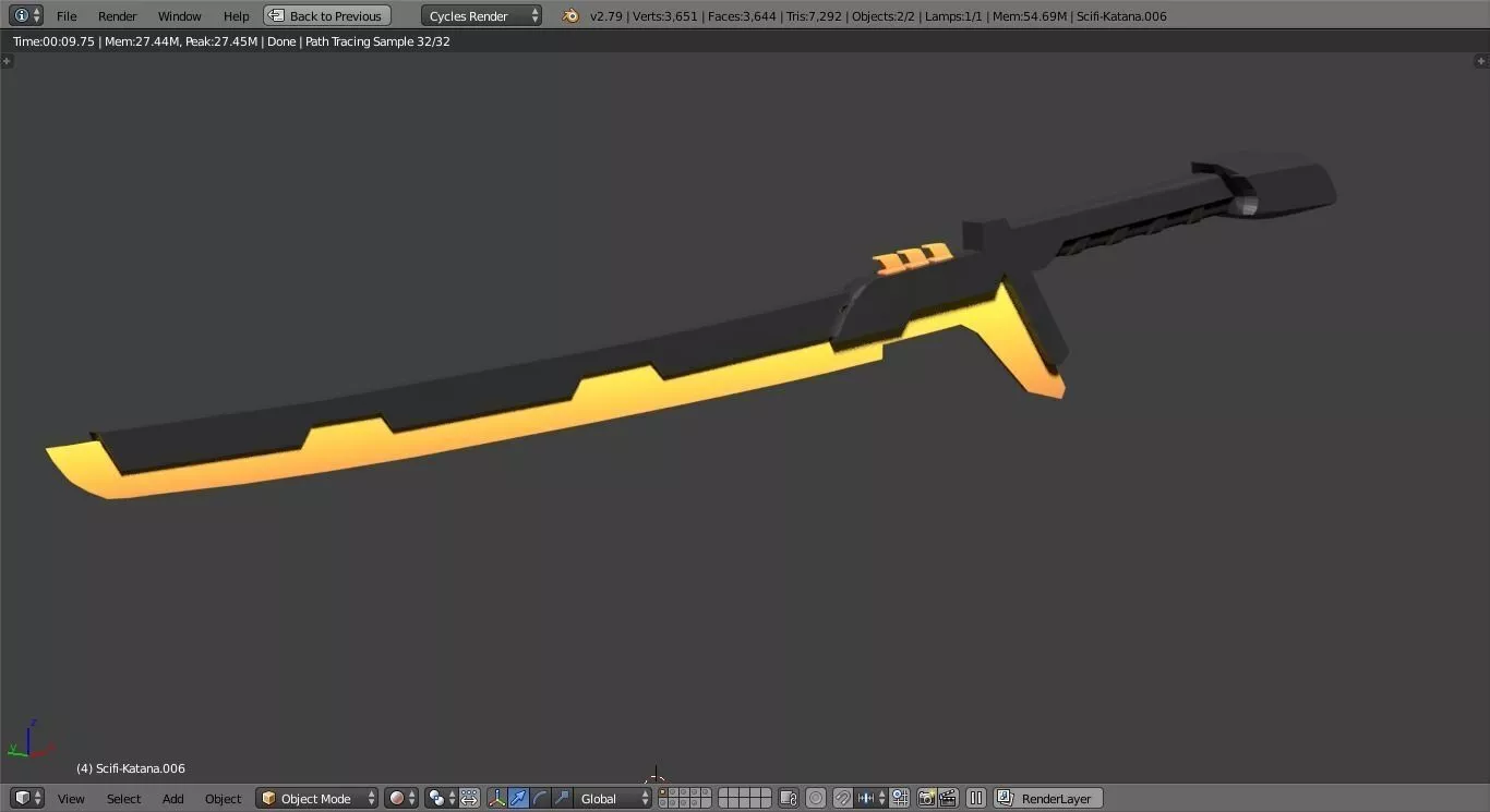 Scifi-Katana sword 3D model