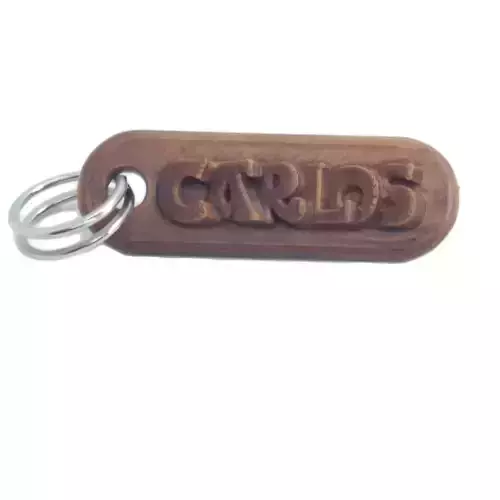 CARLOS Personalized keychain embossed letters 3D print model