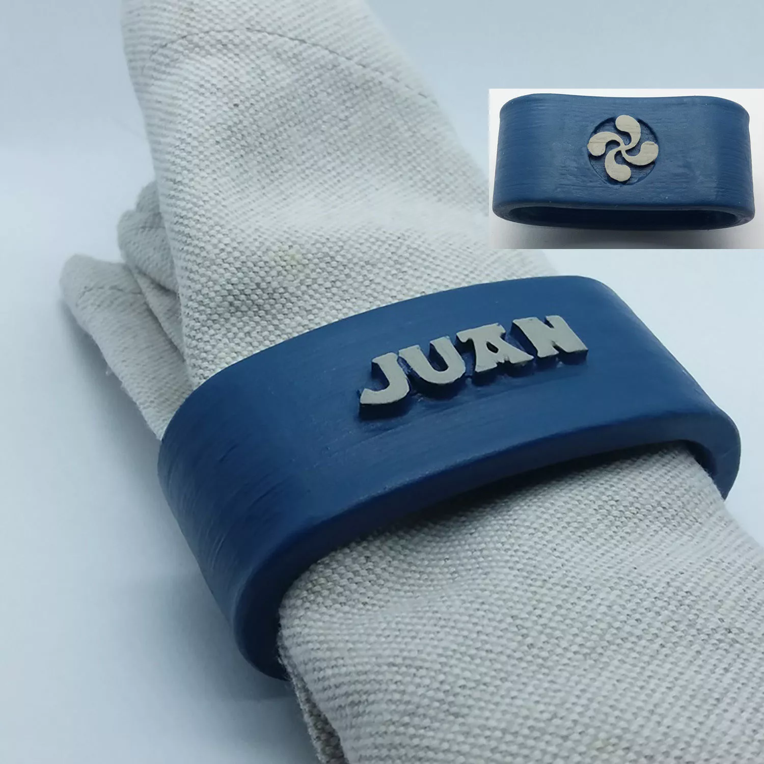 JUAN napkin ring with lauburu 3D print model