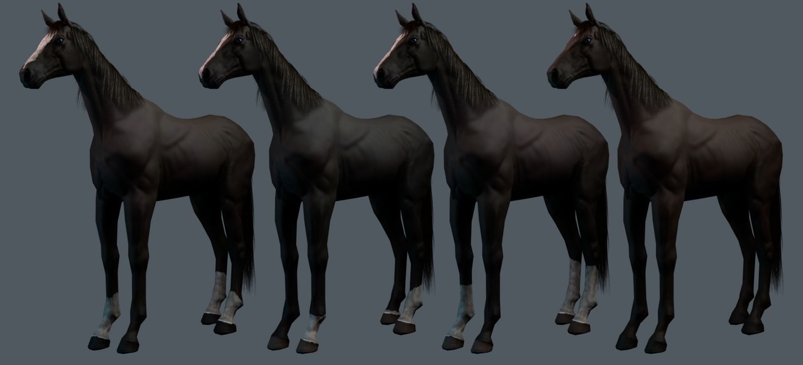 Thoroughbred Horse 3D model_1
