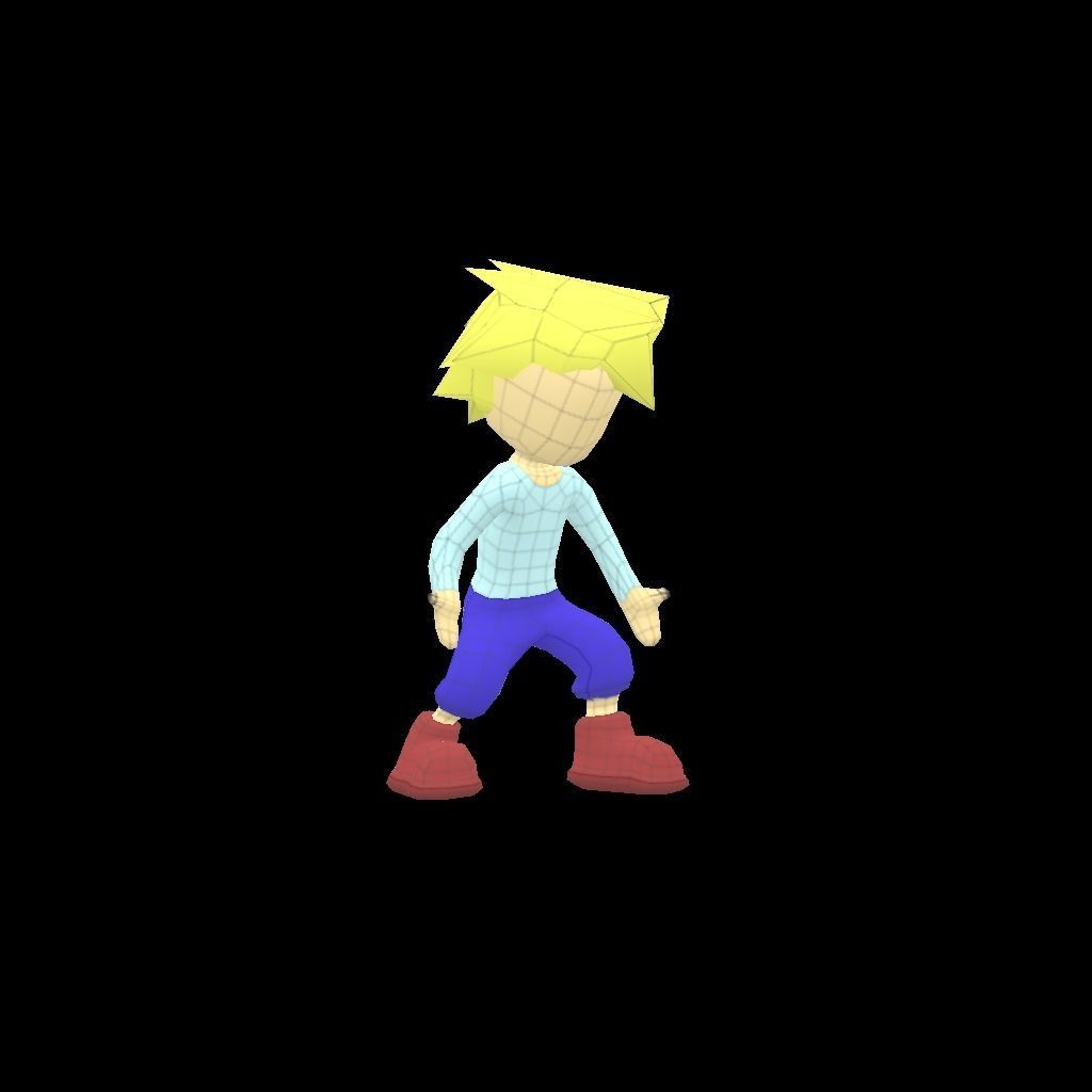 Animated Game Character Low-poly 3D model_5