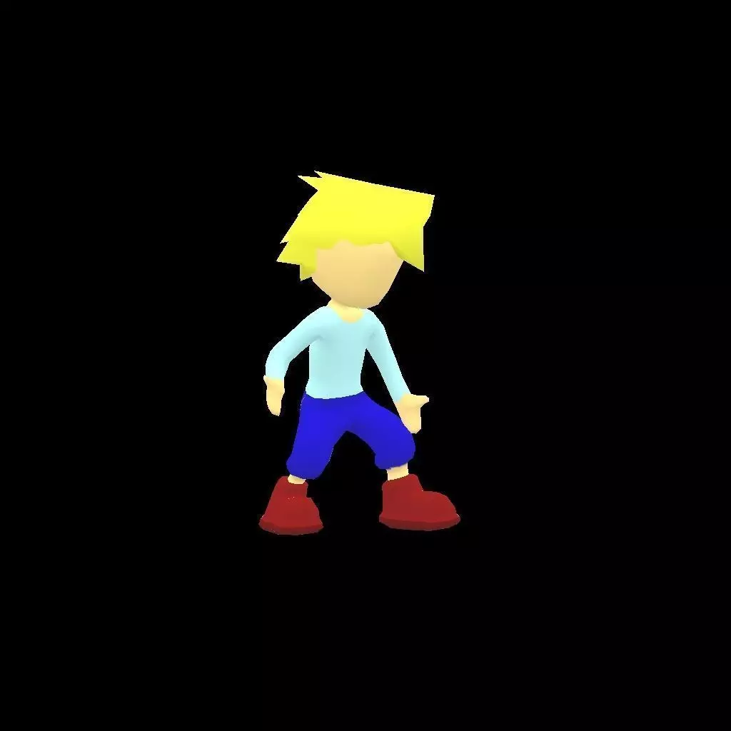 Animated Game Character Low-poly 3D model_0
