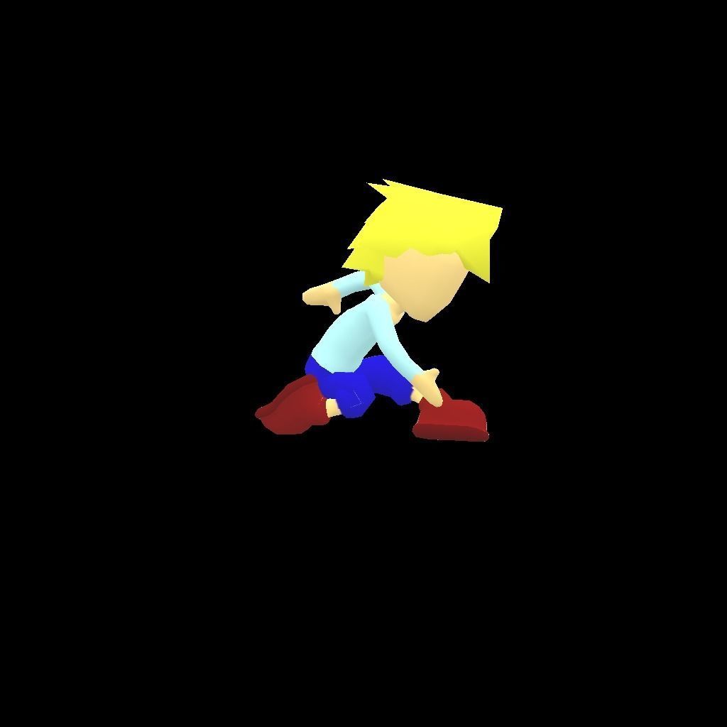 Animated Game Character Low-poly 3D model_4
