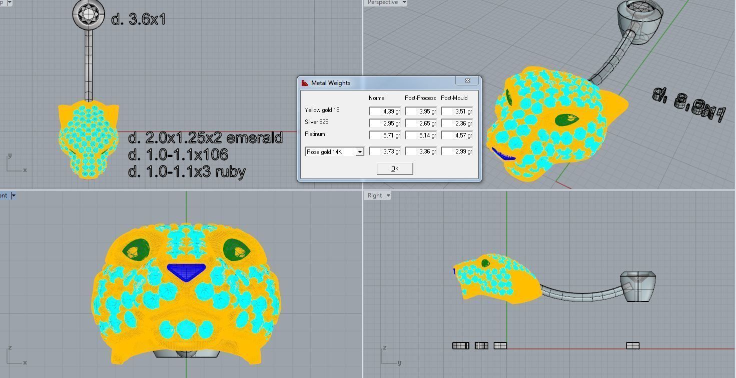 Piercing Leopard head with games 3D print model_3