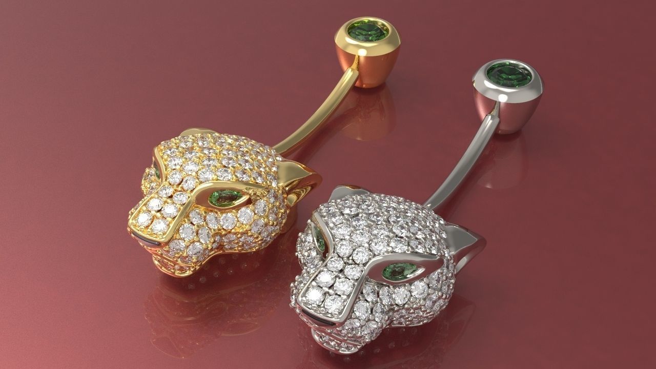 Piercing Leopard head with games 3D print model_1