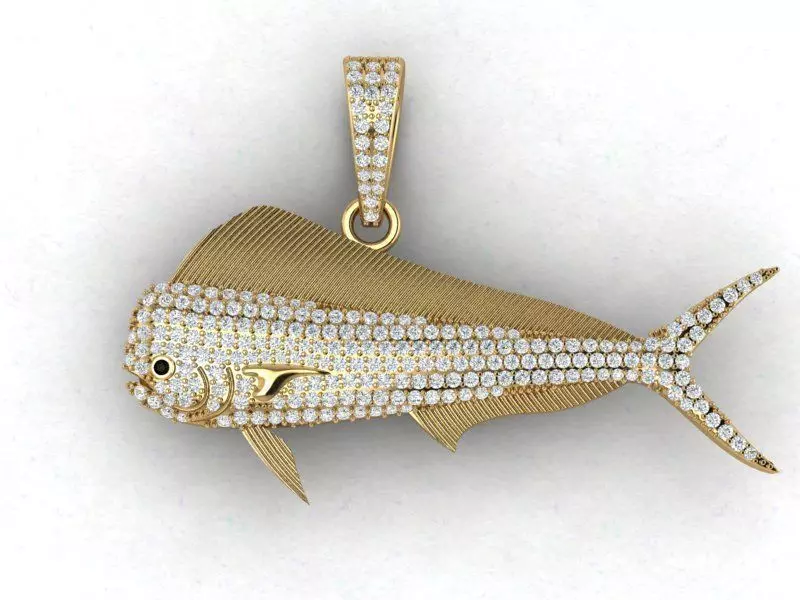 Fish pendant 2inc 3D print model