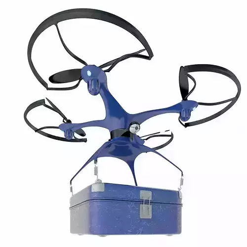 Generic Logistics Blue Post Drone with Box