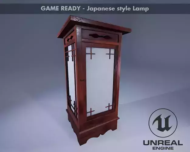 Japanese Lamp Low-poly 3D model