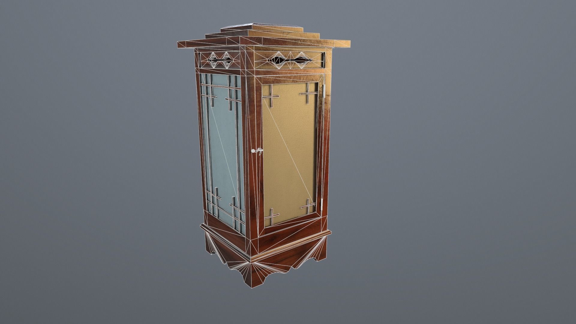 Japanese Lamp Low-poly 3D model_16