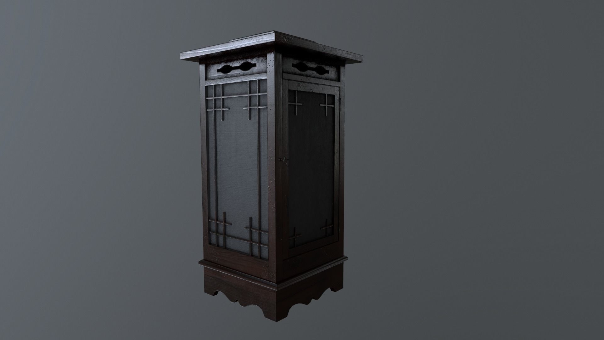 Japanese Lamp Low-poly 3D model_9