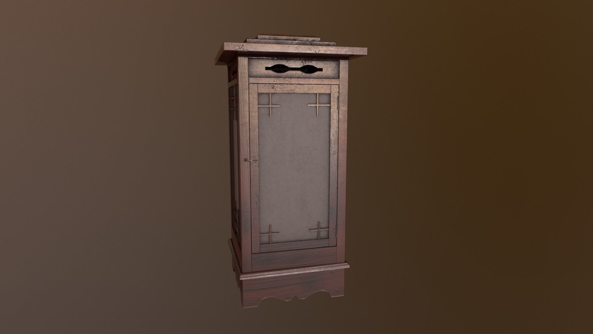 Japanese Lamp Low-poly 3D model_4