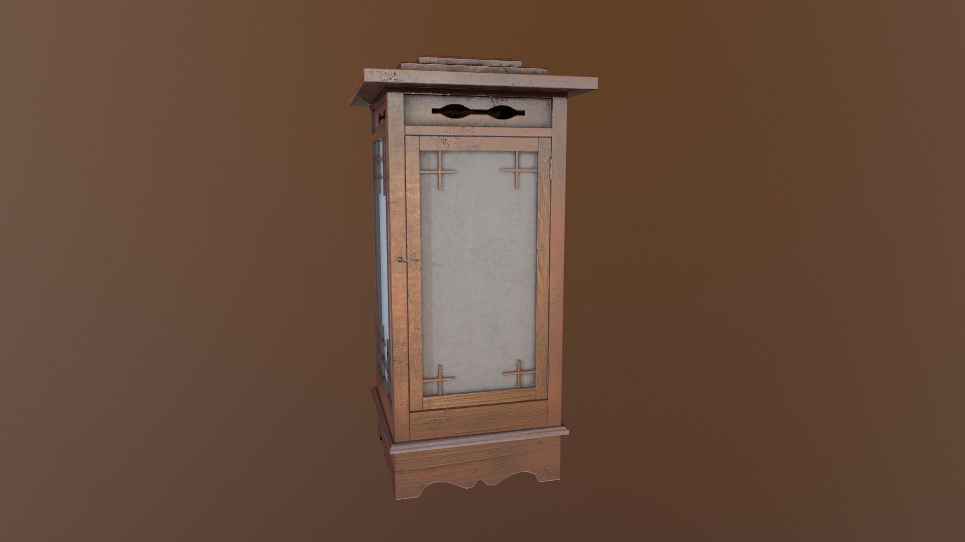 Japanese Lamp Low-poly 3D model_3