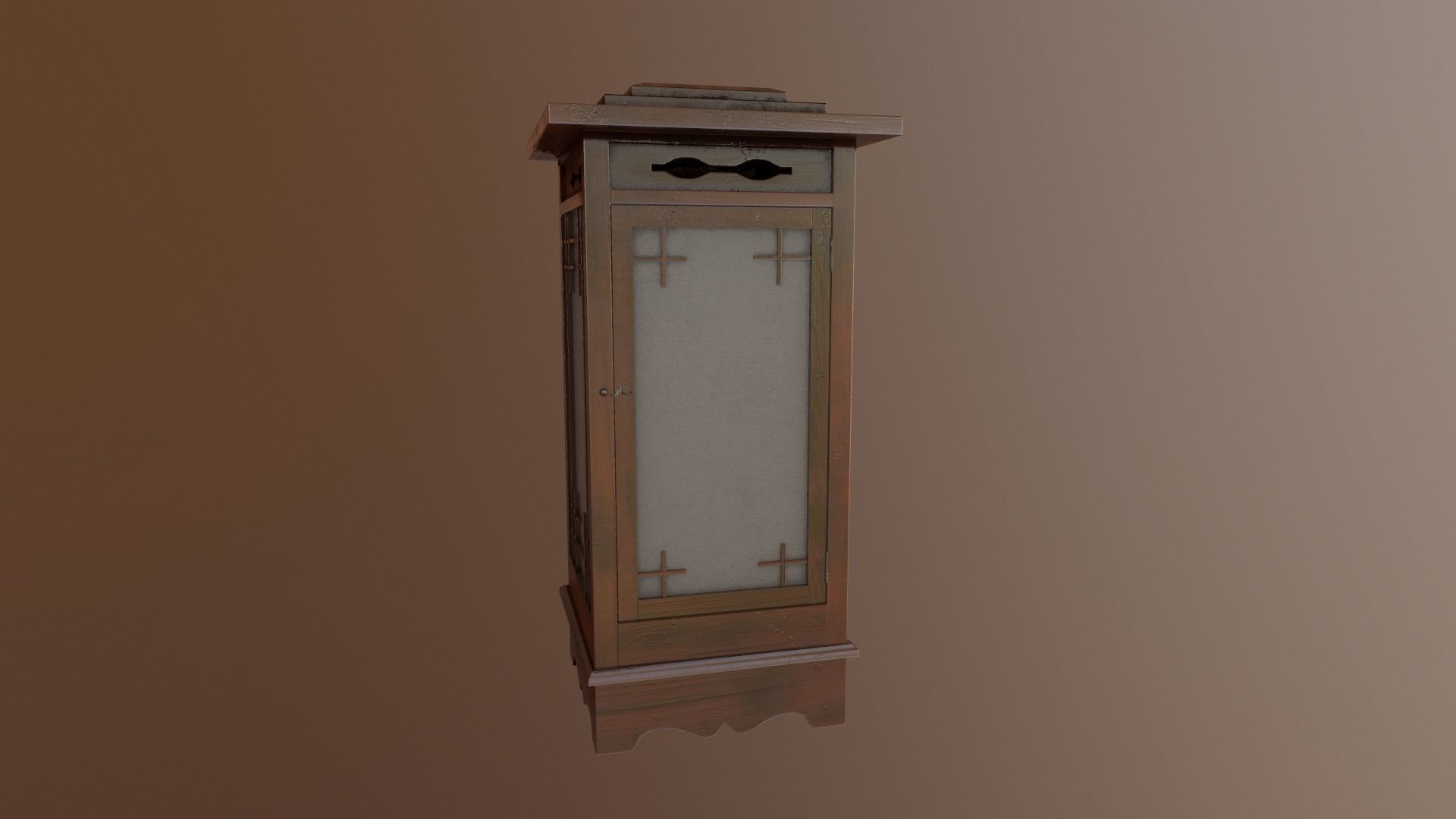 Japanese Lamp Low-poly 3D model_6