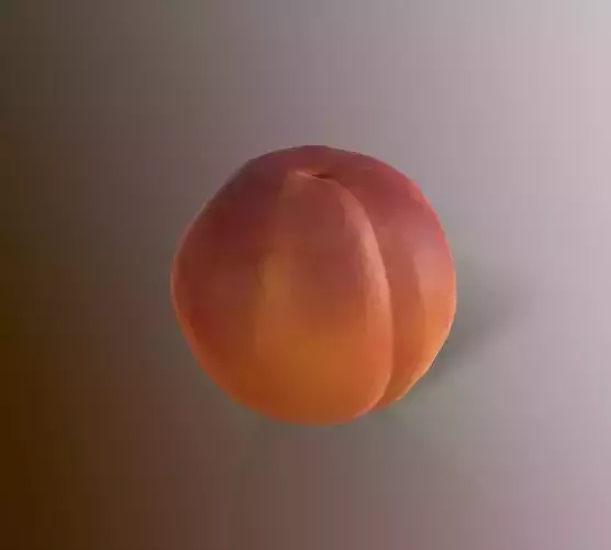 Peach low-poly 3Dmodel