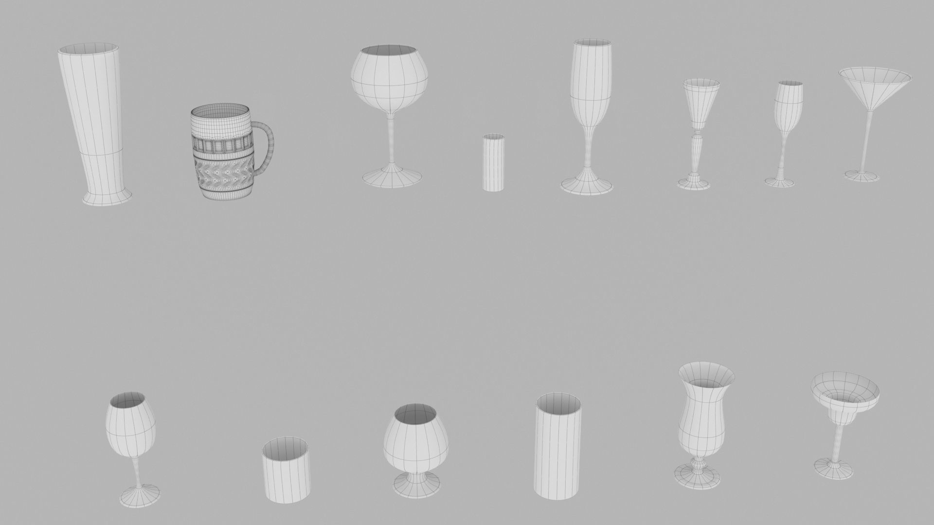Set of glasses 3D model_5